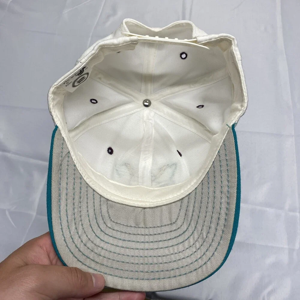 Vintage AJD Anaheim Mighty Ducks NHL Snapback Hat Teal White